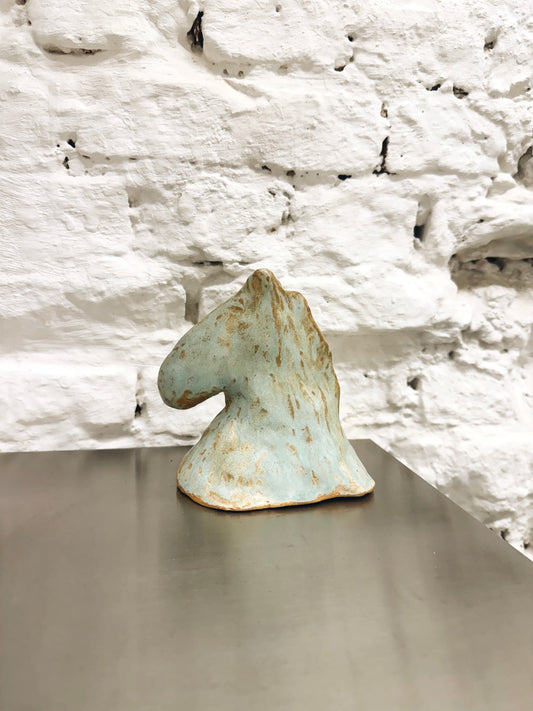 Escultura cavalo verde claro