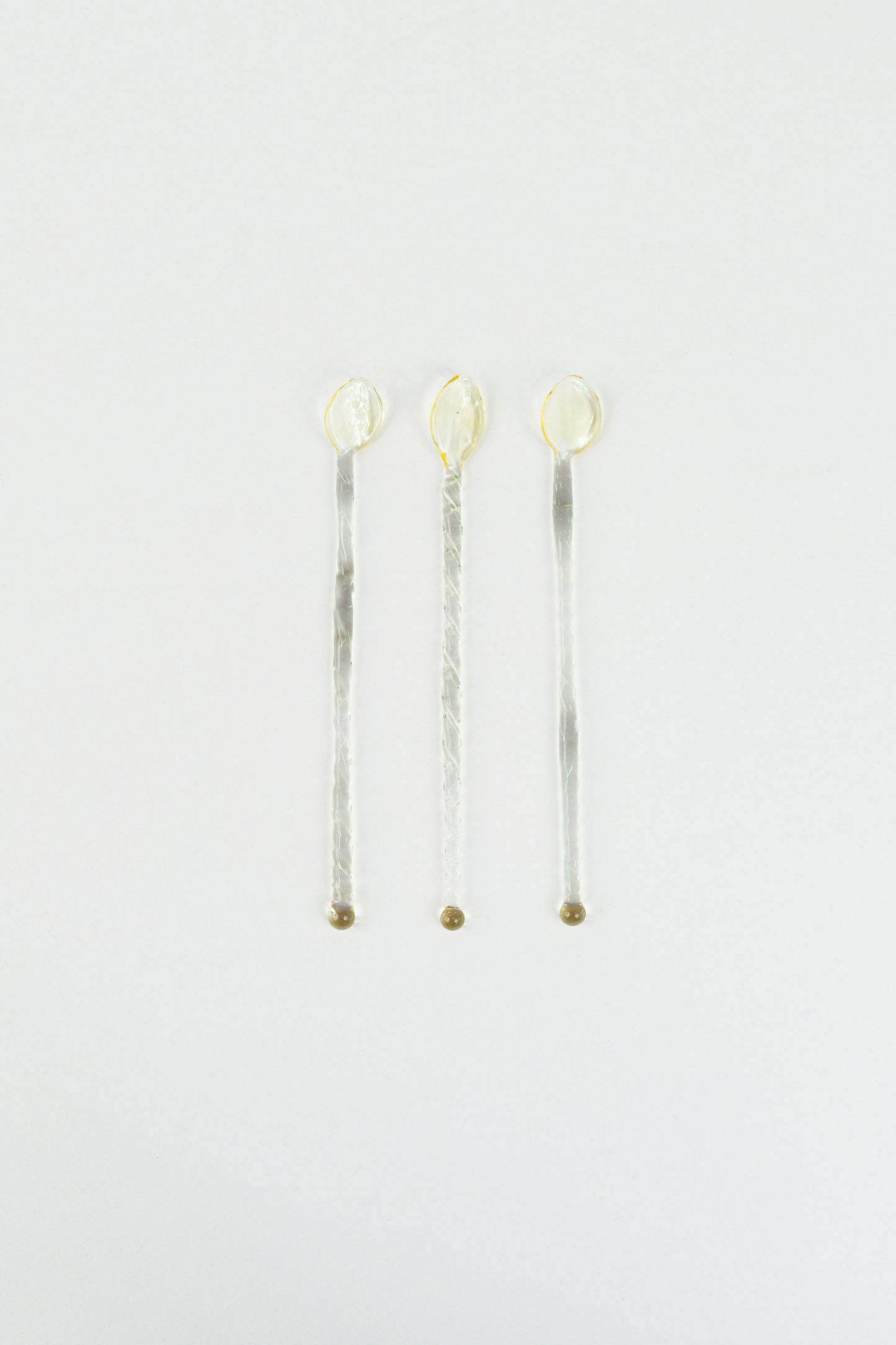 Kit Colheres de Vidro Amarelo