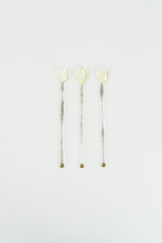 Kit Colheres de Vidro Amarelo