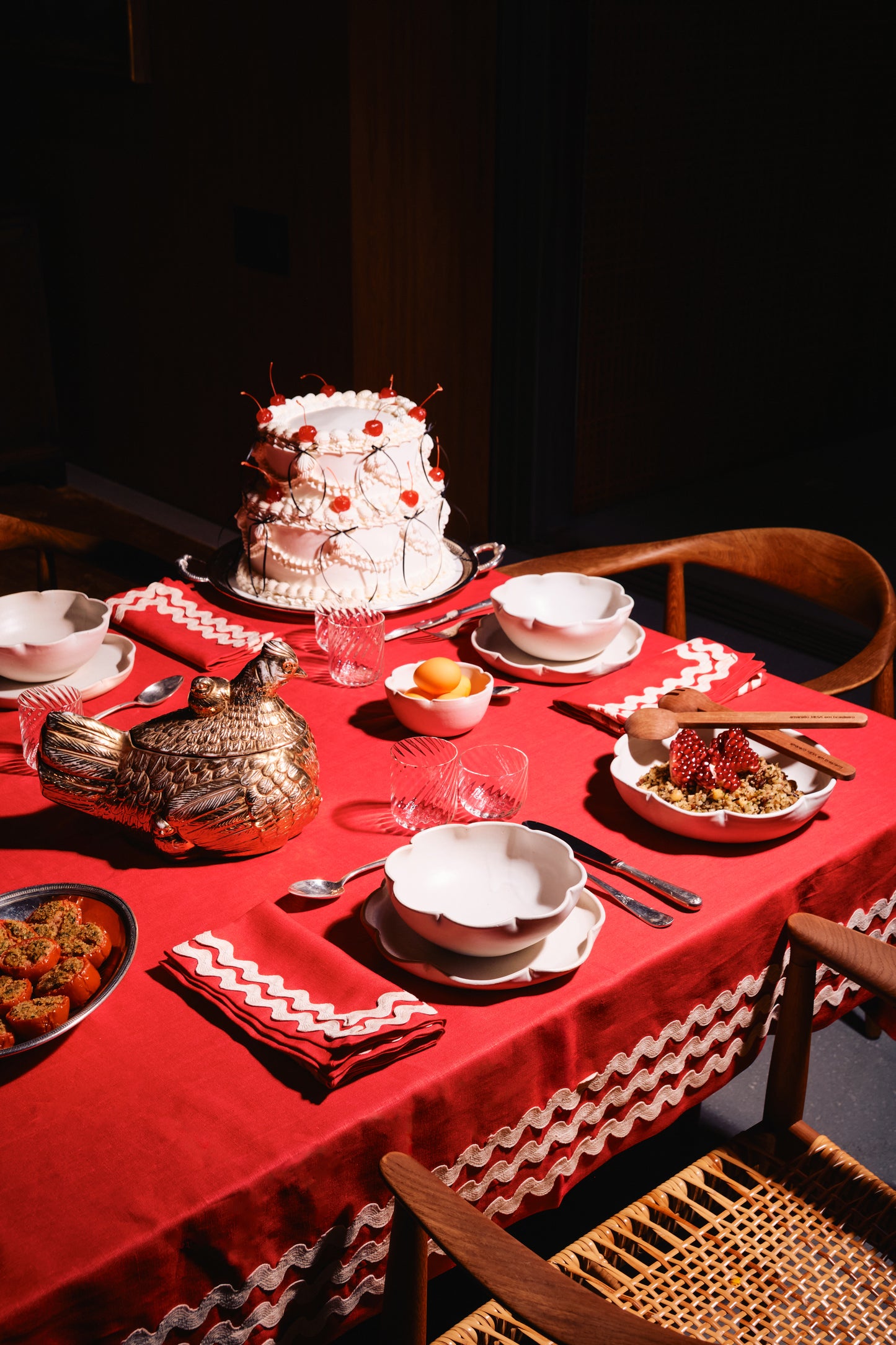 Toalha Dea de Mesa Vermelha