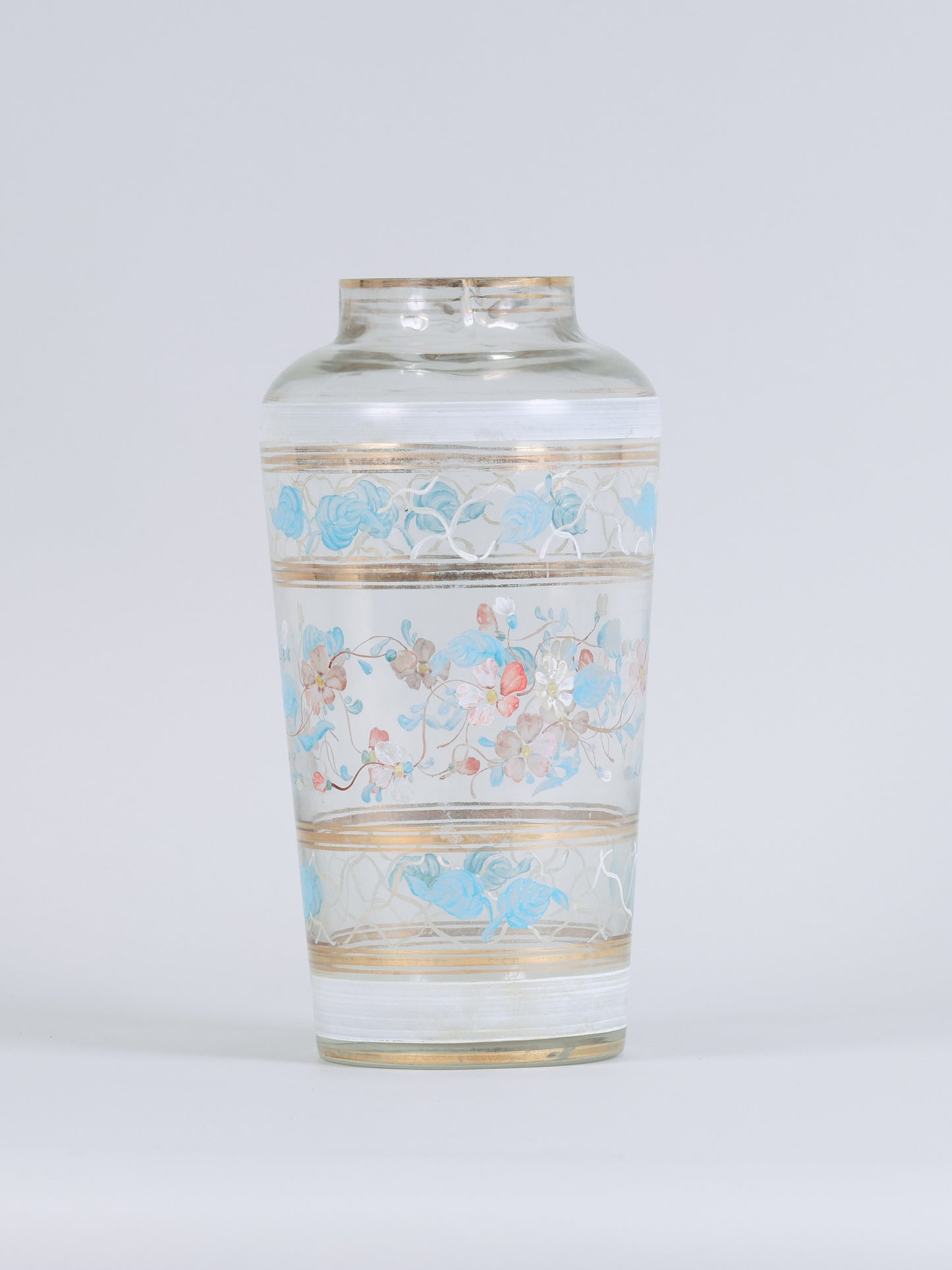 Vaso de Vidro com Pintura Floral